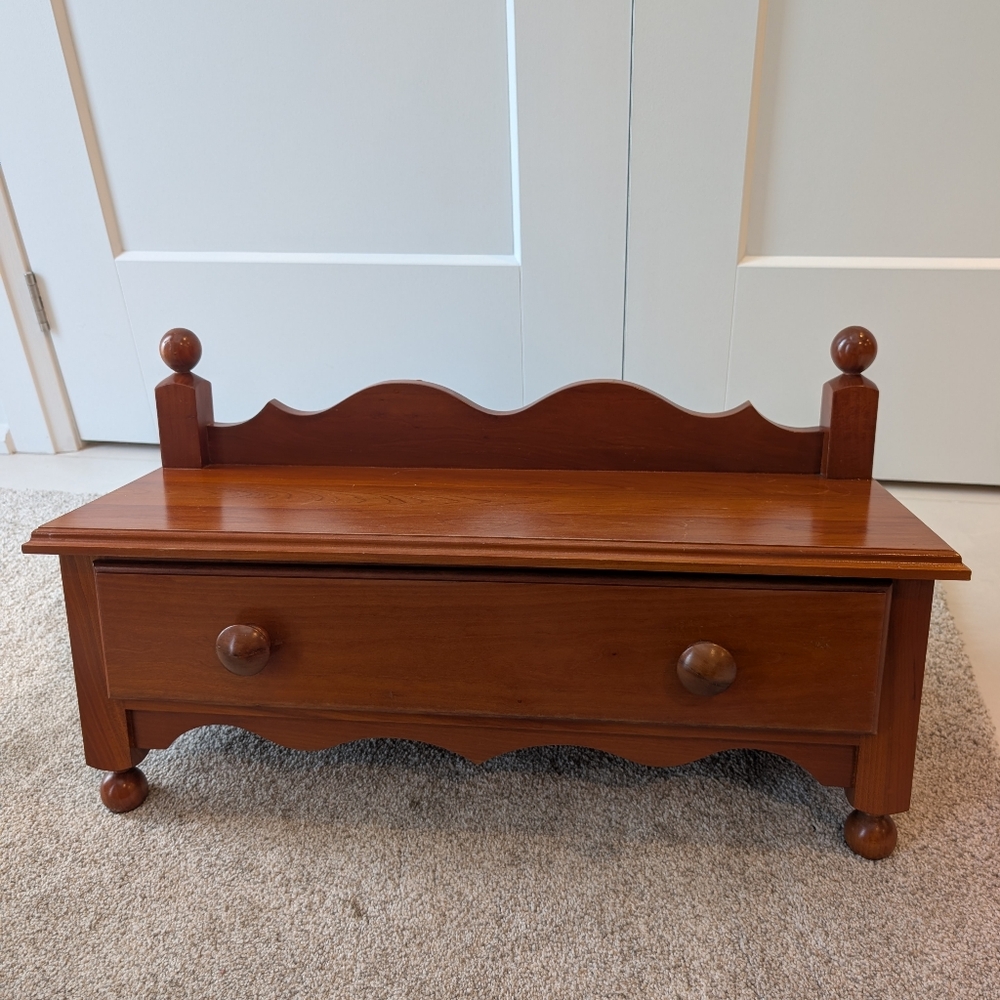 Solid Wood Shelf With Pull Out Drawer